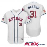 Maglia Baseball Uomo Houston Astros 2017 Stelle e Strisce Collin Mchugh Bianco Flex Base