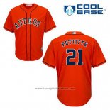Maglia Baseball Uomo Houston Astros Andy Pettitte 21 Arancione Alternato Cool Base