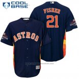 Maglia Baseball Uomo Houston Astros Derek Fisher Blu Cool Base