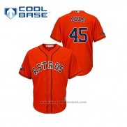 Maglia Baseball Uomo Houston Astros Gerrit Cole 2019 Postseason Cool Base Arancione