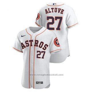 Maglia Baseball Uomo Houston Astros Jose Altuve Autentico Bianco