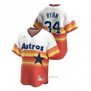 Maglia Baseball Uomo Houston Astros Nolan Ryan Cooperstown Collection Home Bianco Arancione
