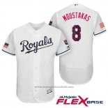 Maglia Baseball Uomo Kansas City Royals 2017 Stelle e Strisce Mike Moustakas Bianco Flex Base
