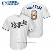 Maglia Baseball Uomo Kansas City Royals 8 Mike Moustakas Bianco 2017 Cool Base