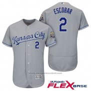 Maglia Baseball Uomo Kansas City Royals Alcides Escobar Grigio Flex Base