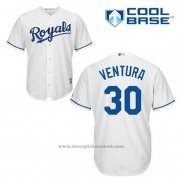 Maglia Baseball Uomo Kansas City Royals Yordano Ventura 30 Bianco Home Cool Base