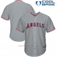 Maglia Baseball Uomo Los Angeles Angels 2017 Stelle e Strisce Grigio Cool Base