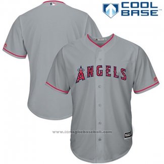 Maglia Baseball Uomo Los Angeles Angels 2017 Stelle e Strisce Grigio Cool Base