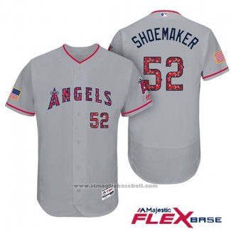 Maglia Baseball Uomo Los Angeles Angels 2017 Stelle e Strisce Matt Shoemaker Grigio Flex Base