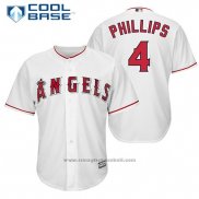 Maglia Baseball Uomo Los Angeles Angels 4 Brandon Phillips Bianco Home Giocatore Cool Base