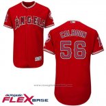 Maglia Baseball Uomo Los Angeles Angels 56 Kole Calhoun Scarlet Flex Base