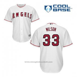 Maglia Baseball Uomo Los Angeles Angels C.j. Wilson 33 Bianco Home Cool Base