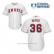Maglia Baseball Uomo Los Angeles Angels Jerojo Weaver 36 Bianco Home Cool Base