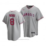 Maglia Baseball Uomo Los Angeles Angels Kean Wong Replica Grigio