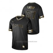 Maglia Baseball Uomo Los Angeles Angels Mike Trout 2019 Golden Edition Nero