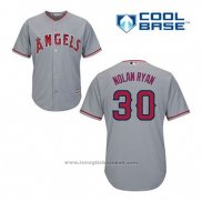 Maglia Baseball Uomo Los Angeles Angels Nolan Ryan 30 Grigio Cool Base
