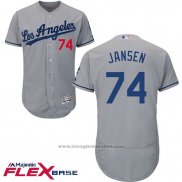 Maglia Baseball Uomo Los Angeles Dodgers 74 Kenley Jansen Grigio 2017 Flex Base