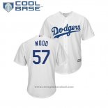 Maglia Baseball Uomo Los Angeles Dodgers Alex Wood Cool Base Home Bianco