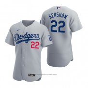 Maglia Baseball Uomo Los Angeles Dodgers Clayton Kershaw Autentico 2020 Alternato Grigio