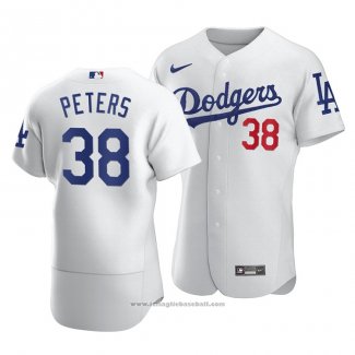 Maglia Baseball Uomo Los Angeles Dodgers Dj Peters Autentico Home Bianco