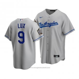 Maglia Baseball Uomo Los Angeles Dodgers Gavin Lux 2020 Replica Road Grigio