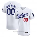 Maglia Baseball Uomo Los Angeles Dodgers Home Elite Personalizzate Bianco