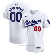 Maglia Baseball Uomo Los Angeles Dodgers Home Elite Personalizzate Bianco