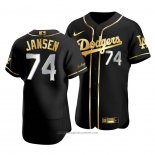 Maglia Baseball Uomo Los Angeles Dodgers Kenley Jansen Golden Edition Autentico Nero