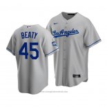 Maglia Baseball Uomo Los Angeles Dodgers Matt Beaty 2020 Replica Road Grigio