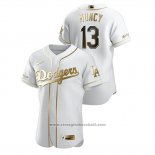 Maglia Baseball Uomo Los Angeles Dodgers Max Muncy Golden Edition Autentico Bianco