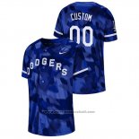 Maglia Baseball Uomo Los Angeles Dodgers Personalizzate Camuffamento Autentico Collezione Blu