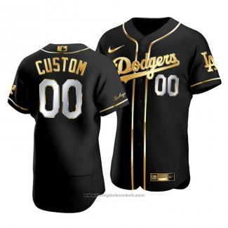 Maglia Baseball Uomo Los Angeles Dodgers Personalizzate Golden Edition Autentico Nero