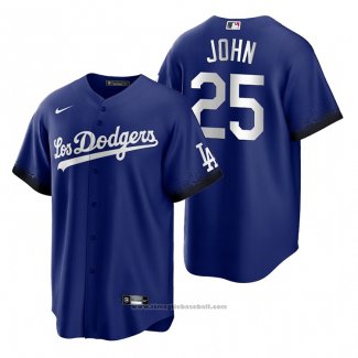 Maglia Baseball Uomo Los Angeles Dodgers Tommy John 2021 City Connect Replica Blu