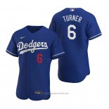 Maglia Baseball Uomo Los Angeles Dodgers Trea Turner Autentico Alternato Blu