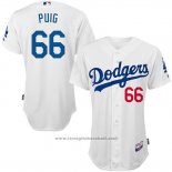 Maglia Baseball Uomo Los Angeles Dodgers Yasiel Puig Bianco Home Civil Rights Conmemorativo Giocatore Autentico