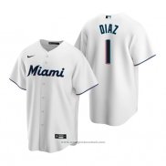 Maglia Baseball Uomo Miami Marlins Isan Diaz Replica Home Bianco