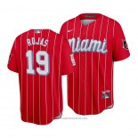 Maglia Baseball Uomo Miami Marlins Miguel Rojas 2021 City Connect Replica Rosso