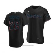 Maglia Baseball Uomo Miami Marlins Trevor Rogers Autentico Alternato Nero