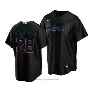 Maglia Baseball Uomo Miami Marlins Trevor Rogers Replica Alternato Nero