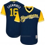 Maglia Baseball Uomo Milwaukee Brewers 2017 Little League World Series Domingo Santana Blu