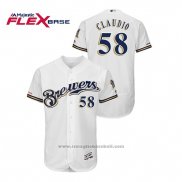 Maglia Baseball Uomo Milwaukee Brewers Alex Claudio Autentico Flex Base Bianco