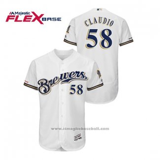 Maglia Baseball Uomo Milwaukee Brewers Alex Claudio Autentico Flex Base Bianco