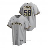 Maglia Baseball Uomo Milwaukee Brewers Alex Claudio Replica Road Grigio