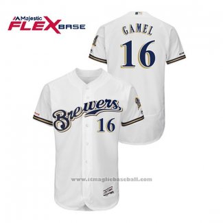 Maglia Baseball Uomo Milwaukee Brewers Ben Gamel Autentico Flex Base Bianco