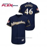 Maglia Baseball Uomo Milwaukee Brewers Corey Knebel 2019 Allenamento Primaverile Flex Base Blu