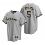 Maglia Baseball Uomo Milwaukee Brewers Garrett Mitchell Replica 2020 Grigio