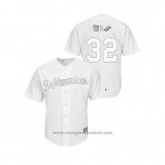 Maglia Baseball Uomo Milwaukee Brewers Jeremy Jeffress 2019 Players Weekend Replica Bianco