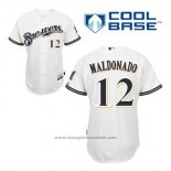 Maglia Baseball Uomo Milwaukee Brewers Martin Maldonado 12 Bianco Home Cool Base