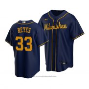 Maglia Baseball Uomo Milwaukee Brewers Pablo Reyes Replica Blu