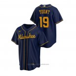 Maglia Baseball Uomo Milwaukee Brewers Robin Yount Replica Alternato Blu